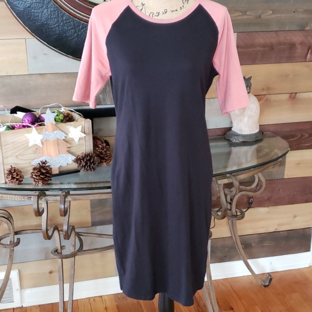 LuLaRoe Julia Dress Black and Mauve